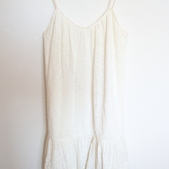Madewell Embroidered Floral Camo Slip Dress Whimsical In White Size Extra Small - Picture 3 of 9